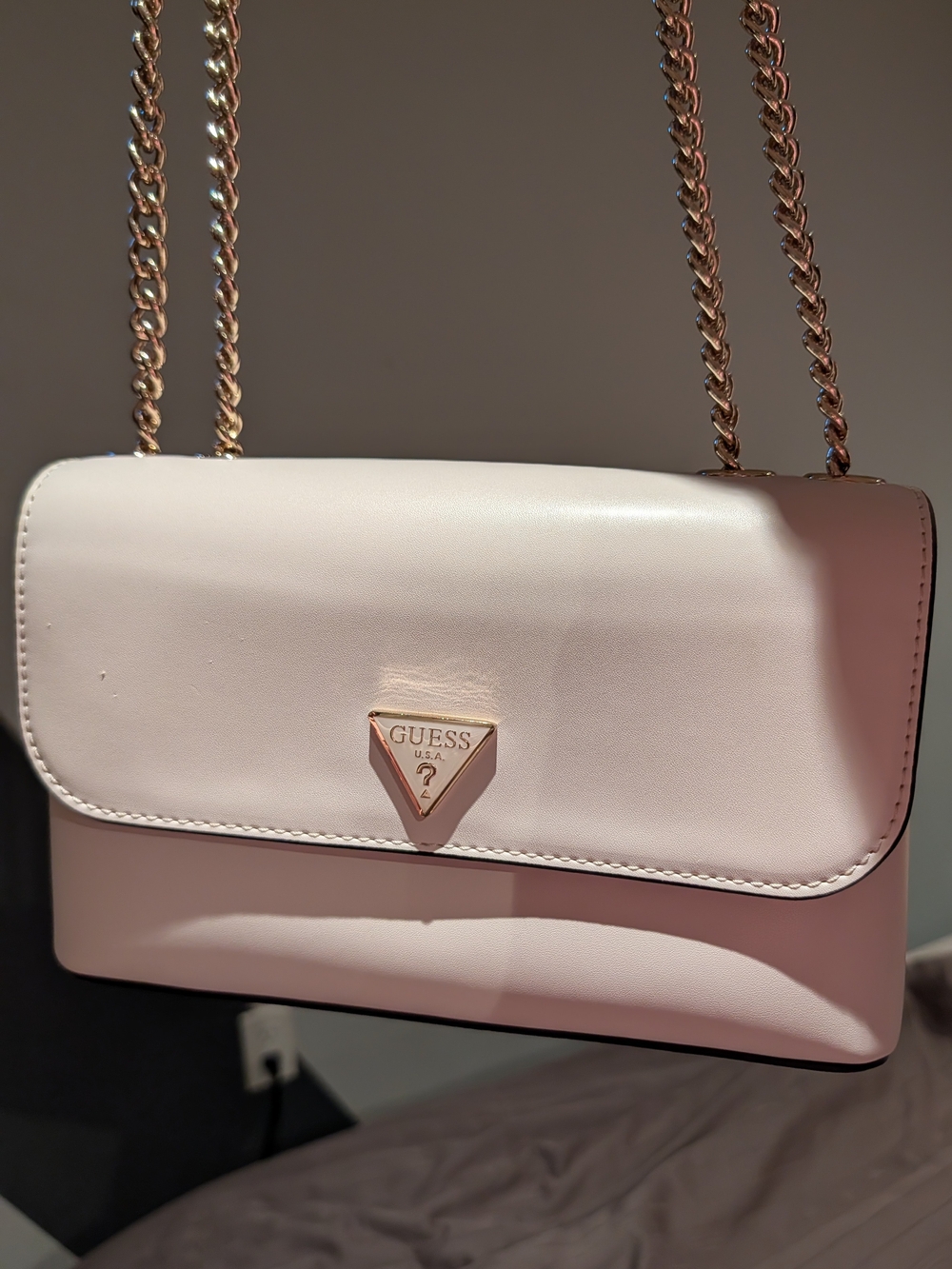 GUESS Daryna Gold Chain Strap Shoulder Bag